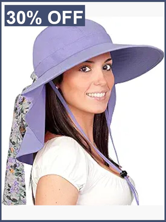 UPF 50+ Wide Brim Sun Hat with Neck Flap Packable Lightweight main image 4
